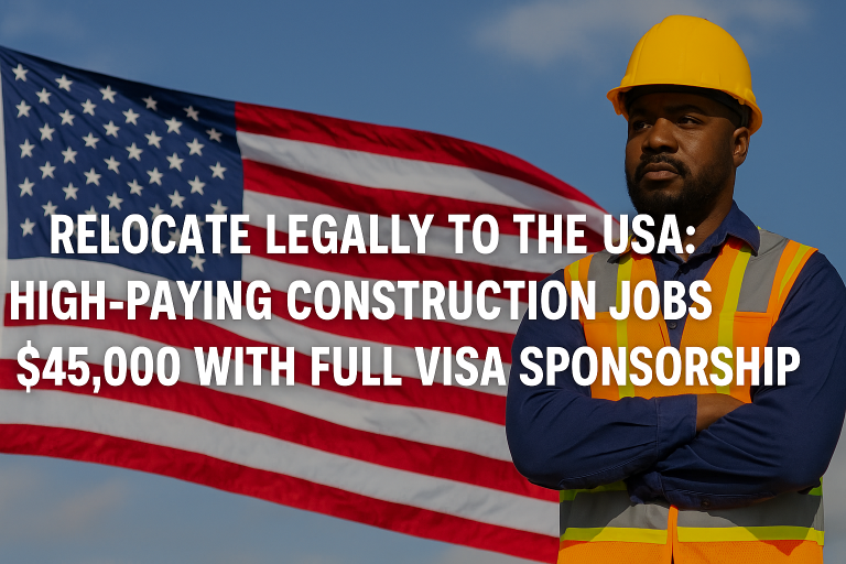 Relocate Legally to the USA: High-Paying Construction Jobs $45,000 with Full Visa Sponsorship