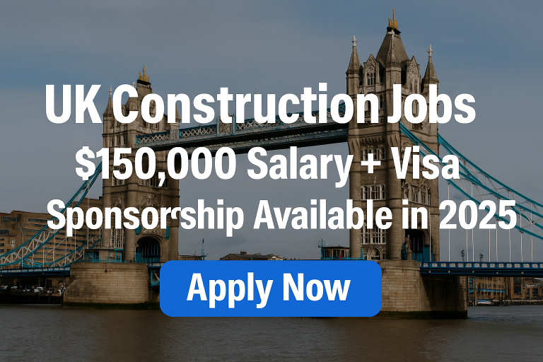 UK Construction Jobs Offering £150,000 Salary & Full Visa Sponsorship in 2025 – Apply Now
